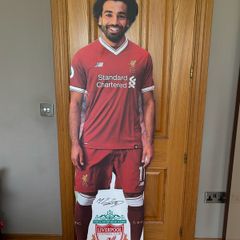 Virgil Van Dijk and Mo Salah cardboard cutouts Liverpool FC