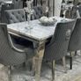 New Marble Dining Table With Knockers Chairs Image 2
