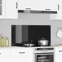 Kitchen Backsplash Black 110 x 50 x 0.6 cm