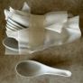 White Ceramic Chinese Soup Spoons (9) Image 2