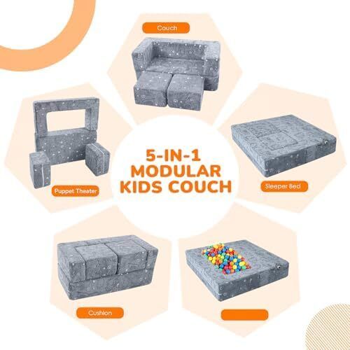 Kids Sofa Bed Toddler Armchair Couch, Glow Dinosaur