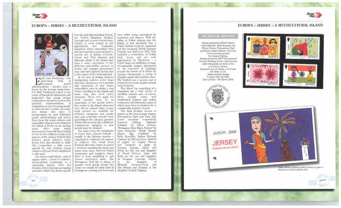 2006 Jersey (Channel Islands) Stamp Year Book (softback) issued by Jersey Post with 18 images of contents
