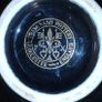 Prinknash Abbey Pottery Black bud vase with white Lilly of the Valley flowers pattern Image 2