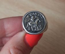 Tom Wood silver coin ring size 48