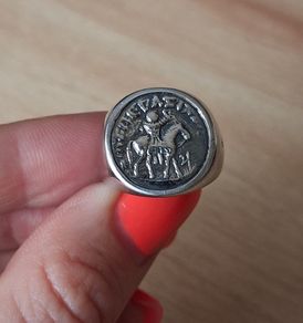 Tom Wood silver coin ring size 48