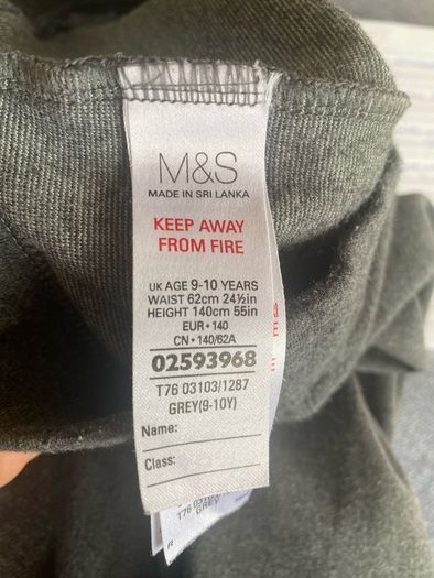 M&S grey uniform trousers (age 9-10)