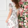 White pleated dress with large flowers Image 6