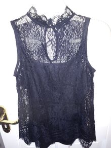 Black Sleeveless Lace top with camisole