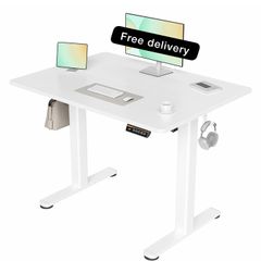 Electric Standing Desk, Adjustable Height Stand up Desk, 100x60 cm