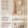 Vintage Coat Rack Stand with Seat 3 Shelves Gold Oak Image 4
