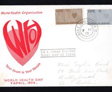1972 Ireland World Health Day Commemorative Stamps Illustrated First Day Cover (FDC)