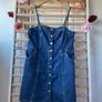 dress h&n denim mini dress size large button front with pockets Image 6