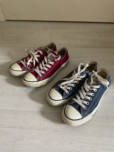 Red and Navy Converse Runners