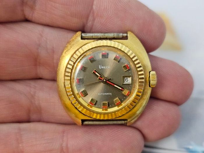 Vintage Automatic Swiss Made Urech Small Cased Unisex Swiss Watch from 1960s