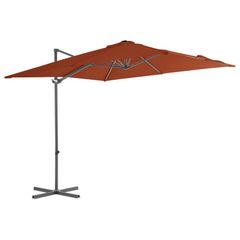Cantilever Umbrella  Cantilever Umbrella with Steel Pole Terracotta 250x250 cm