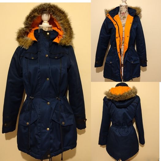 Navy Blue Parka Jacket