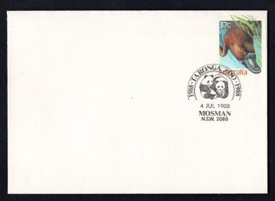 1988 Australia 37c Platypus postal stationary with Taronga Zoo New South Wales pictorial cancel
