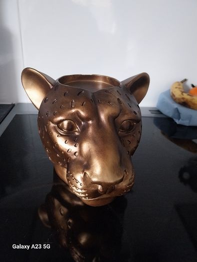 gold candle or plant holder