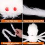 Halloween White Giant Spider, 150cm Hairy Spiders Halloween Realistic Large Fake Hairy Spider Props for Halloween Indoor Outdoor Decorations Image 5