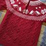 3-6m, Brand-New Next Baby Red Fair Isle Cable Knit Robin Jumper Dress Image 6