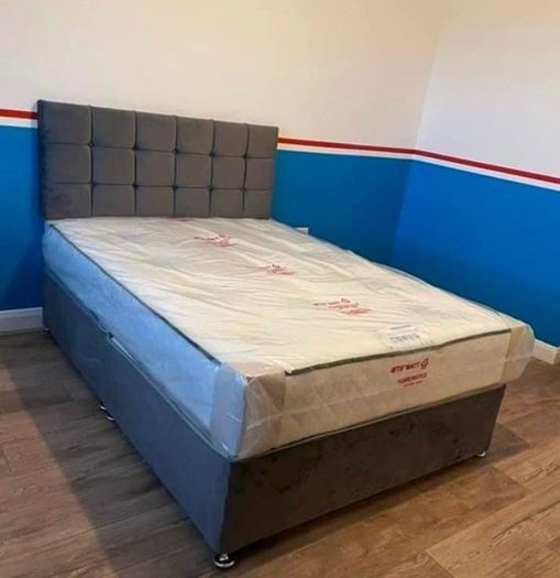 New Stylish single ,Double 4ft, 4ft6, King 5ft And 6ft Superking Sizes Divan Beds Instock. Drawers And Optional Tufted Mattresses Available. Free Delivery