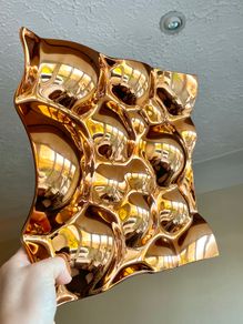 Copper Chrome Mouth-blown Glass Decorative Tray Fruit Bowl