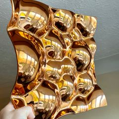 Copper Chrome Mouth-blown Glass Decorative Tray Fruit Bowl