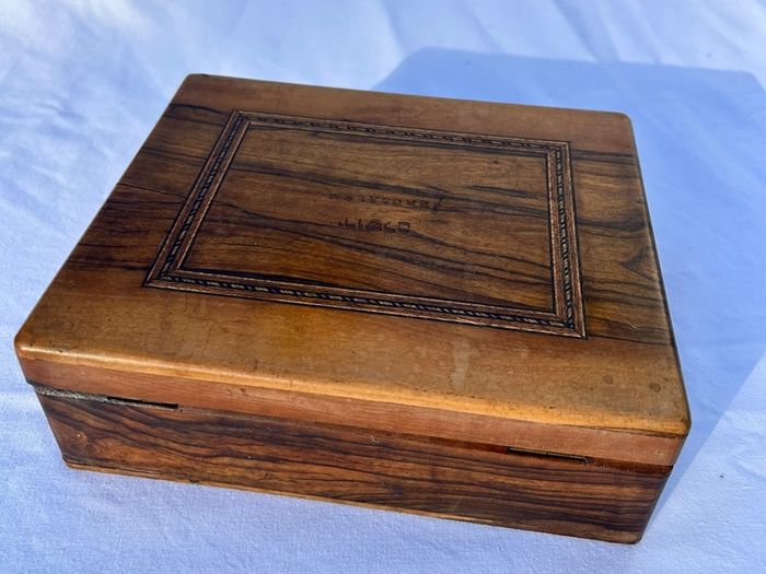 Antique Olive Wood Box - Jerusalem - Holy Land Souvenir 1920s-30s