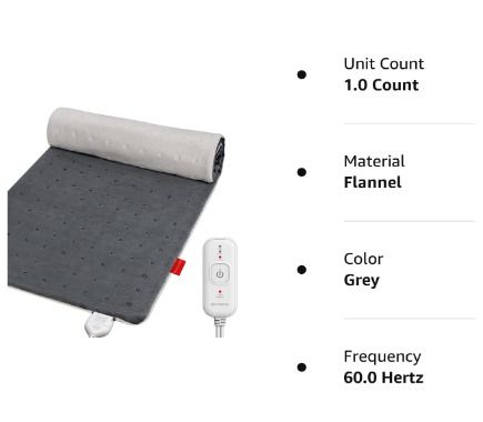 Electric Heating Pads XL with Auto Shut Off, Washable & Moist Heat Option, 3 Heat Levels, Heated Pad for Neck and Shoulders, 12"x24"