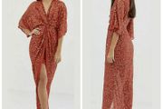 Asos Sequins Kimono Wrap Dress