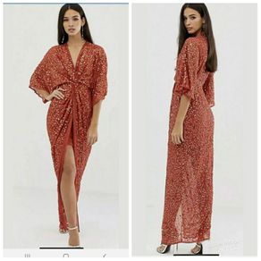 Asos Sequins Kimono Wrap Dress