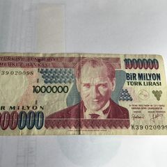Old Turkey Banknote 1 Million Lirasi