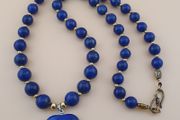 Vintage Lapis Lazuli &amp; Heart Pendant Beads Necklace