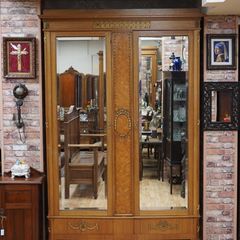 Antique French Mirrored Armoire Press / Wardrobe