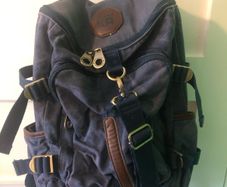 Kaukko blue canvas denim duffel bag backpack rucksack with laptop compartment