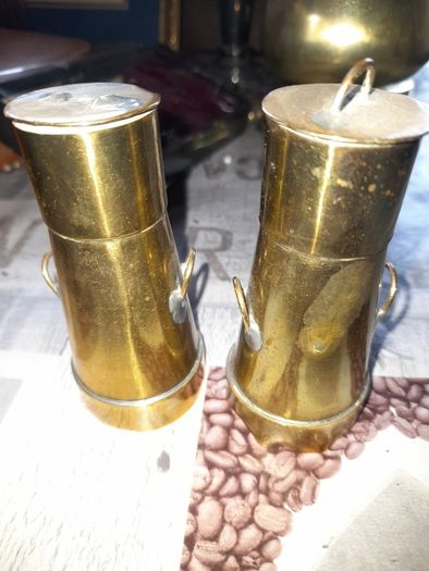 A Pair of Old Trench Art Brass, Postage Available or Collection on all my items