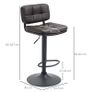 Swivel Bar Stools Set of 2 Dining Chairs Barstools Adjustable Height with Footrest for Kitchen Counter Home Bar Brown Image 4