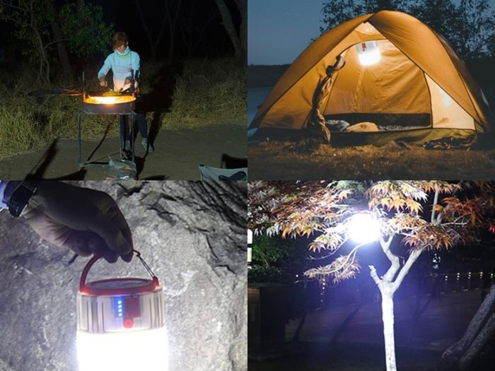 2 Pack Solar Camping Light, LED USB Rechargeable Tent Lamp, Waterproof 5 Modes Outdoor Lantern for Hiking, Camping, Fishing, Hunting, Emergency, Garden, Gazebo (FREE POSTAGE)