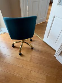Teal velvet office chair swivel chair