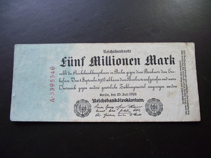 Germany. Reichsbanknote. 5 Millionen Mark (25.7.1923) Nice Condition!