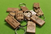 Custom Personalised Car Logo Symbol Harley BMW Honda Keychain Keyrings Gift Wood laser engrave