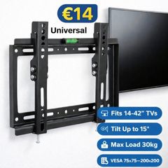 Tv Wall Mount Bracket Flat Tilt 14" - 42"