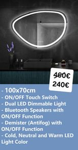 LED Bathroom Mirror 100x70cm