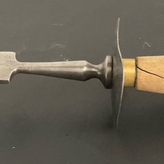 Antique Victorian Edwardian Meat Carving Fork with Safety Guard Rustic Farmhouse Kitchenalia