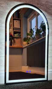 LED Bathroom Mirror Black Frame Defogger Dual LED
