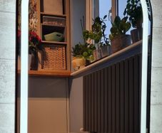 LED Bathroom Mirror Black Frame Defogger Dual LED