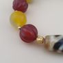 Vintage Carnelian and Suliemani & 1 Eyes Dzi Bead Amulet Image 3