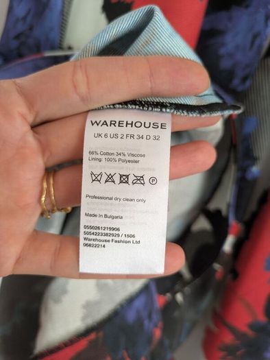 Plunge neck occasion Warehouse Dress size UK 6