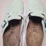Womens Birkenstock Papillios Boston Chunky Suede Clogs Sandals Green Sage Size  Uk 7 Eu 40 Brand New Image 8