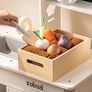 Kids Play Kitchen, Wooden Toy Kitchen with Planting Box & Toaster and Cutting Play Foods, Toddlers Pretend Planting Kitchen Playset with Ice Maker and Pizza, Gifts Toys for Girls Boys Ages 3+ Image 5